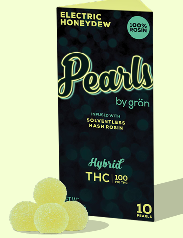 Photograph of product: Electric Honeydew - au chocolat Rosin Gummies - 10 Pack