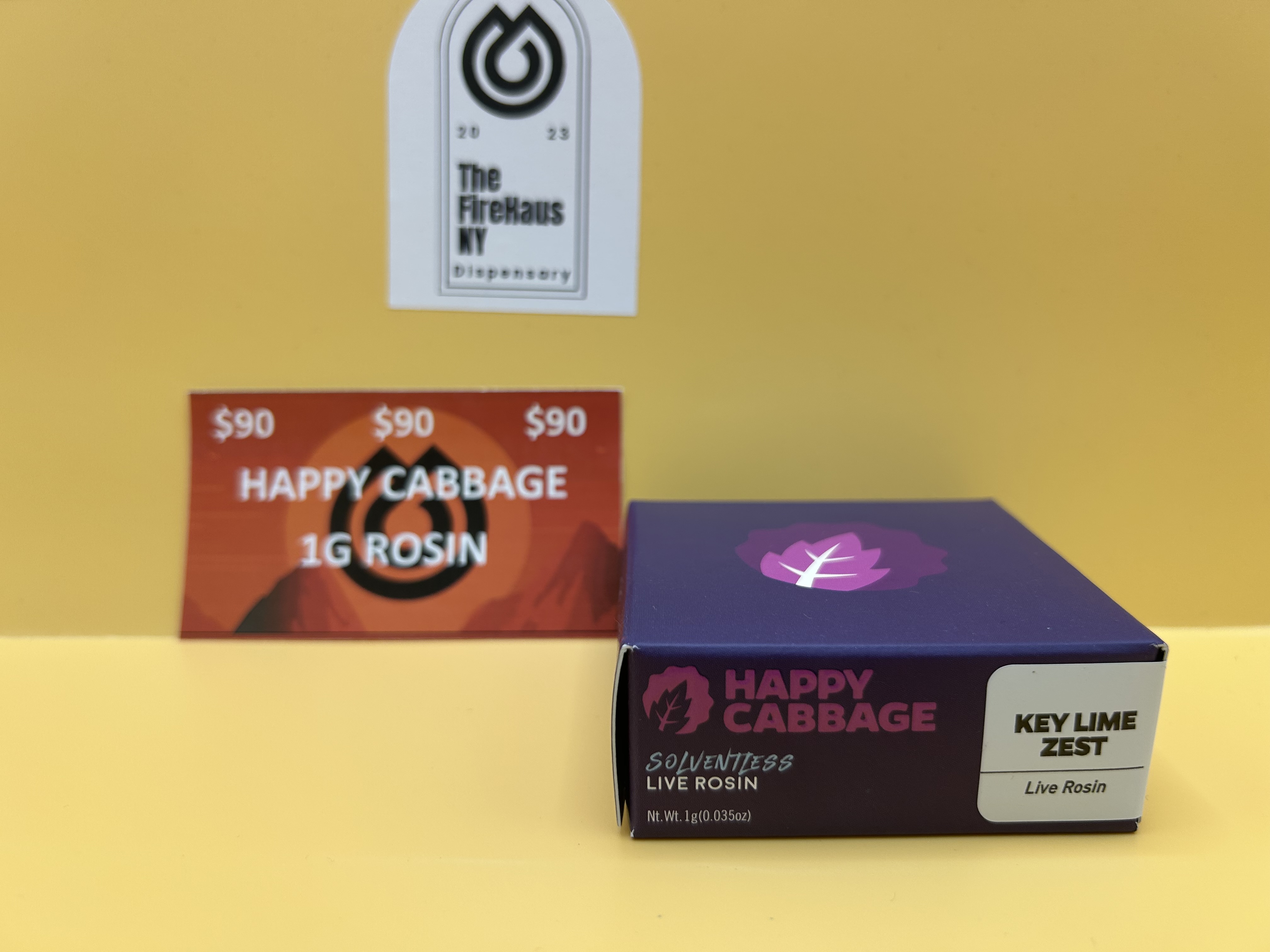 Photograph of product: HAPPY CABBAGE | KEY LIME ZEST | 1G LIVE ROSIN