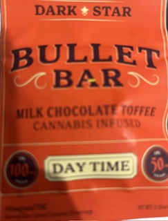 Photograph of product: Dark Star | Bullet Bar | Daytime | Milk Chocolate Toffee | 100mg