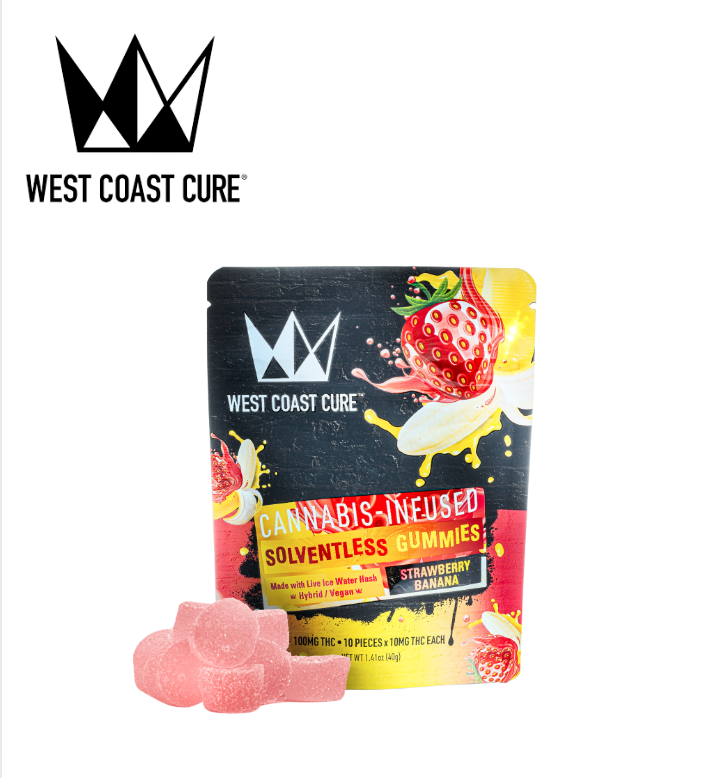 Photograph of product: STRAWBERRY BANANA 10 PACK SOLVENTLESS GUMMIES