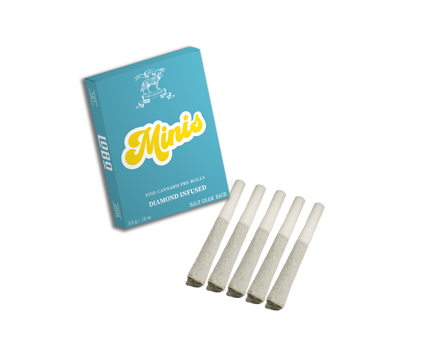 Photograph of product: Lobo Minis Orange Layer Cake 5pk 0.5g Infused Pre-Rolls