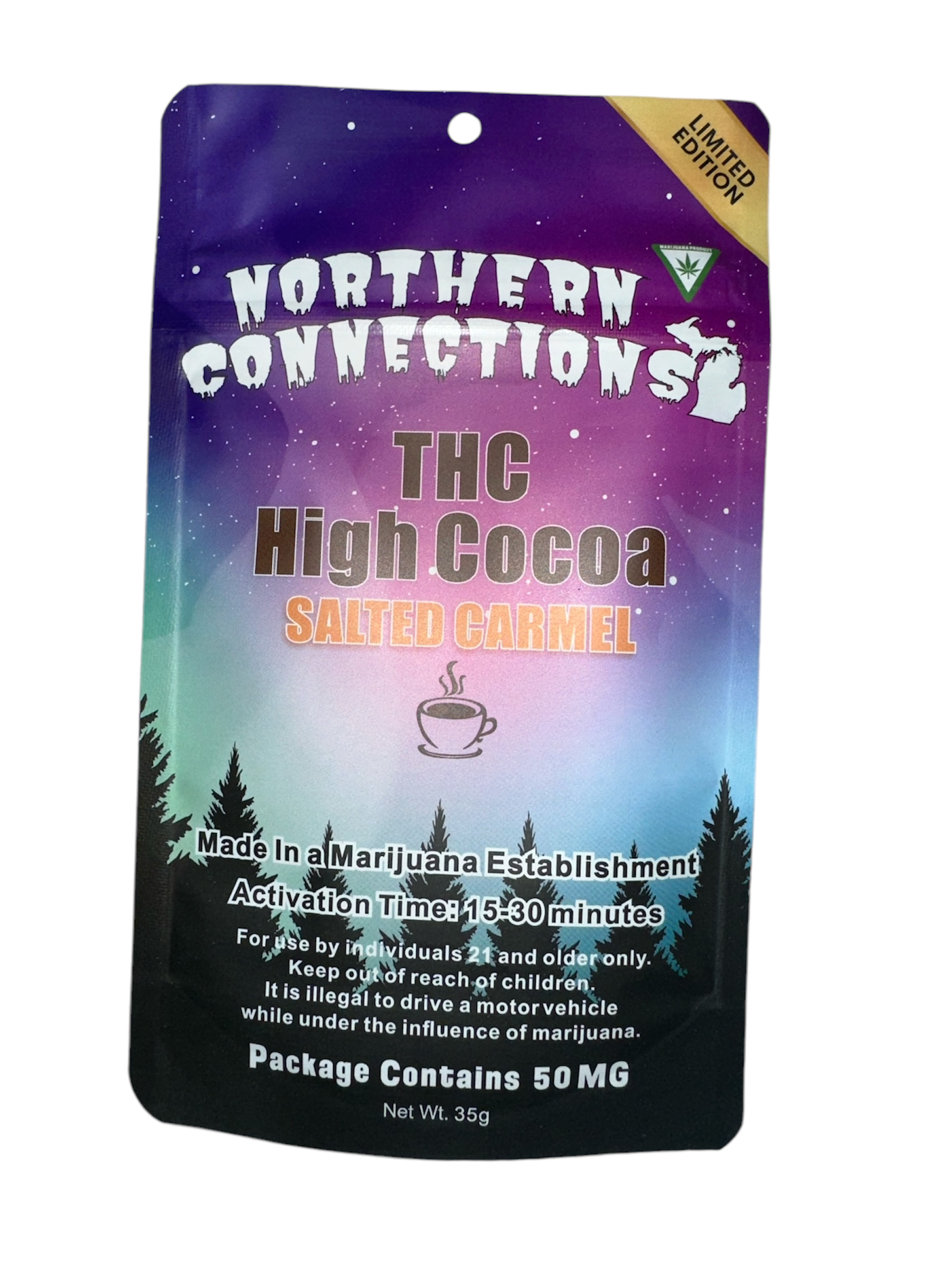 Photograph of product: Northern Connections 50mg TH-oui Salted Carmel Hot Cocoa