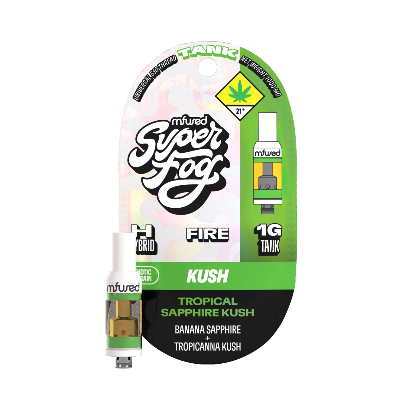 Photograph of product: MFUSED - Cartridge - Tropical Sapphire Kush Fire Tank