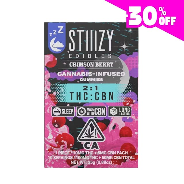 Photograph of product: Crimson Berry - 2:1 TH-oui:CBN Gummies 100mg - 