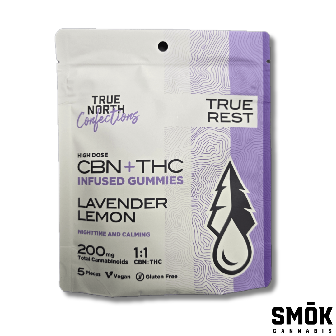 Photograph of product: True North Rest Gummies Lavender Lemon 1:1 TH-oui|CBN 200mg