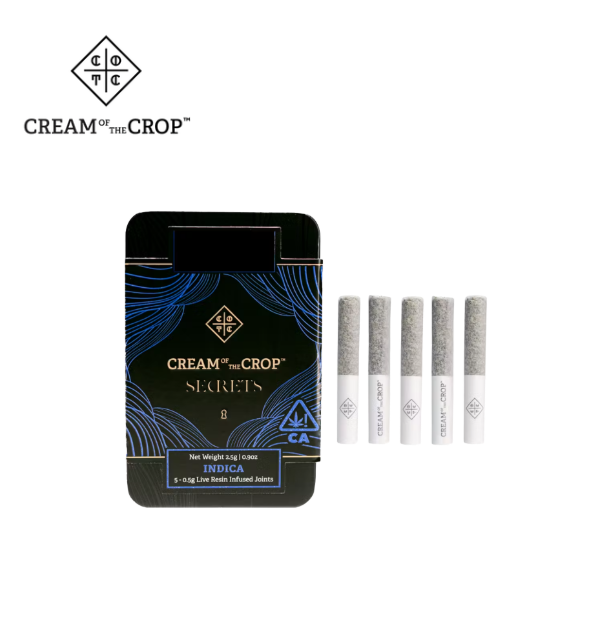 Photograph of product: GRAPE STOMPER OG 2.5G LIVE RESIN INFUSED 5 PACK PREROLLS
