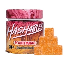 Photograph of product: Peachy Mango au chocolat Gummies | au chocolatables |