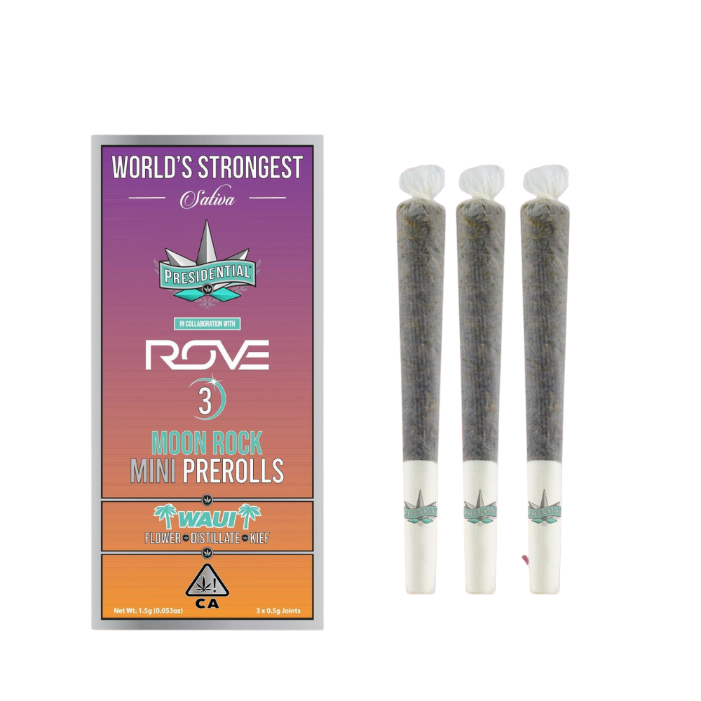 Photograph of product: Presidential - Waui - Moon Rock - Mini - Multi Infused Blunt - 3ct - 1.8g
