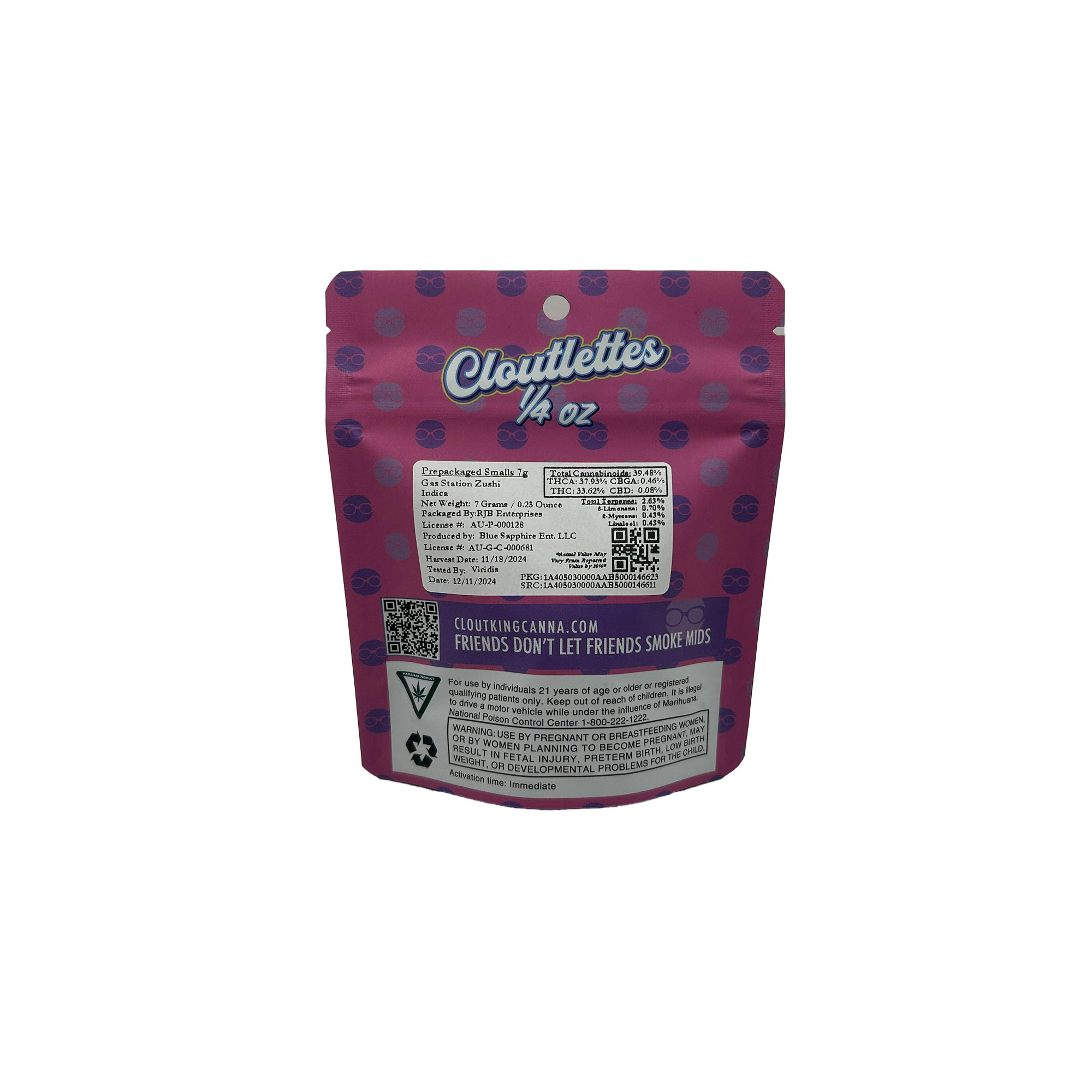 Photograph of product: Cloutlettes - 7g Prepack - Lemon Cherry Airheadz