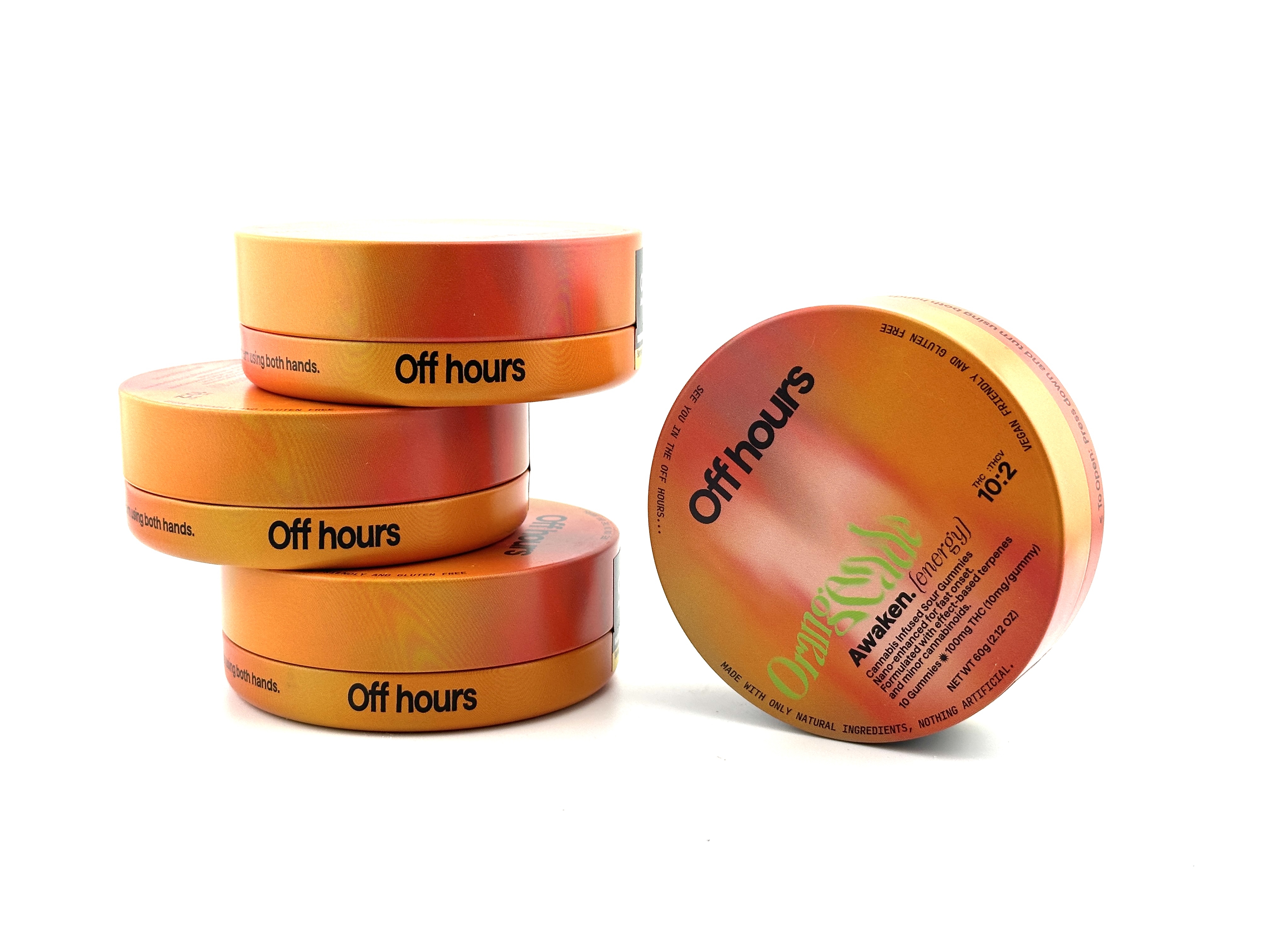 Photograph of product: OFF HOURS Oui'd Infused Gummies - Awaken - Orangeade - 10 pcs - 10mgTH-oui/2mgTHcV