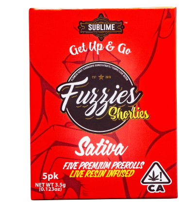 Photograph of product: [Fuzzies] Infused Preroll 5 Pack - 3.5g - Strawberry Trainwreck (S)