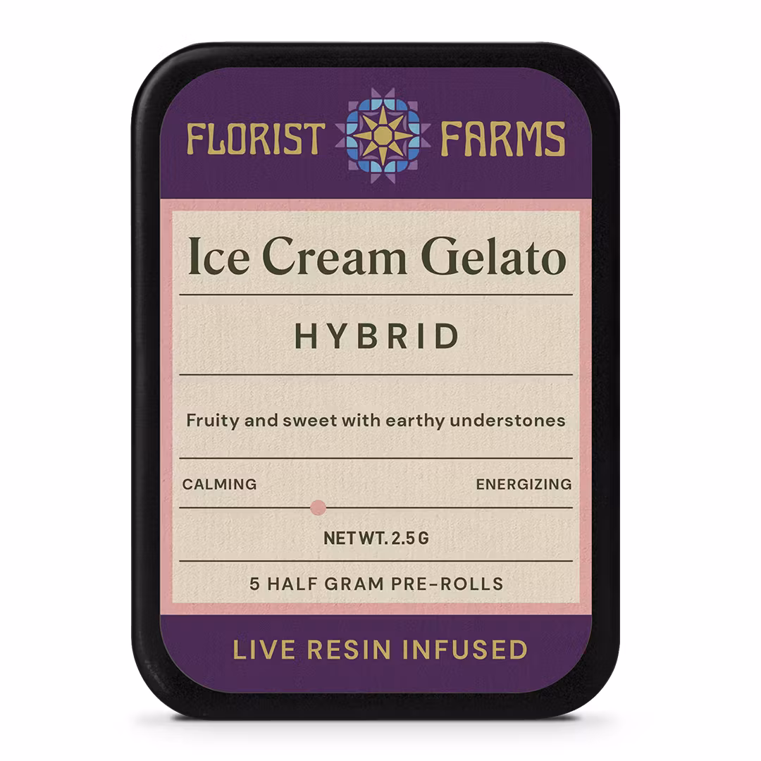 Photograph of product: Florist Farms Ice Cream Gelato Hybrid Infused Pre-Rolls 5pk