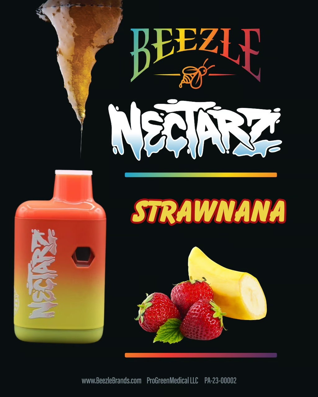 Photograph of Product: Beezle Nectarz Disposable (1g) Strawnana