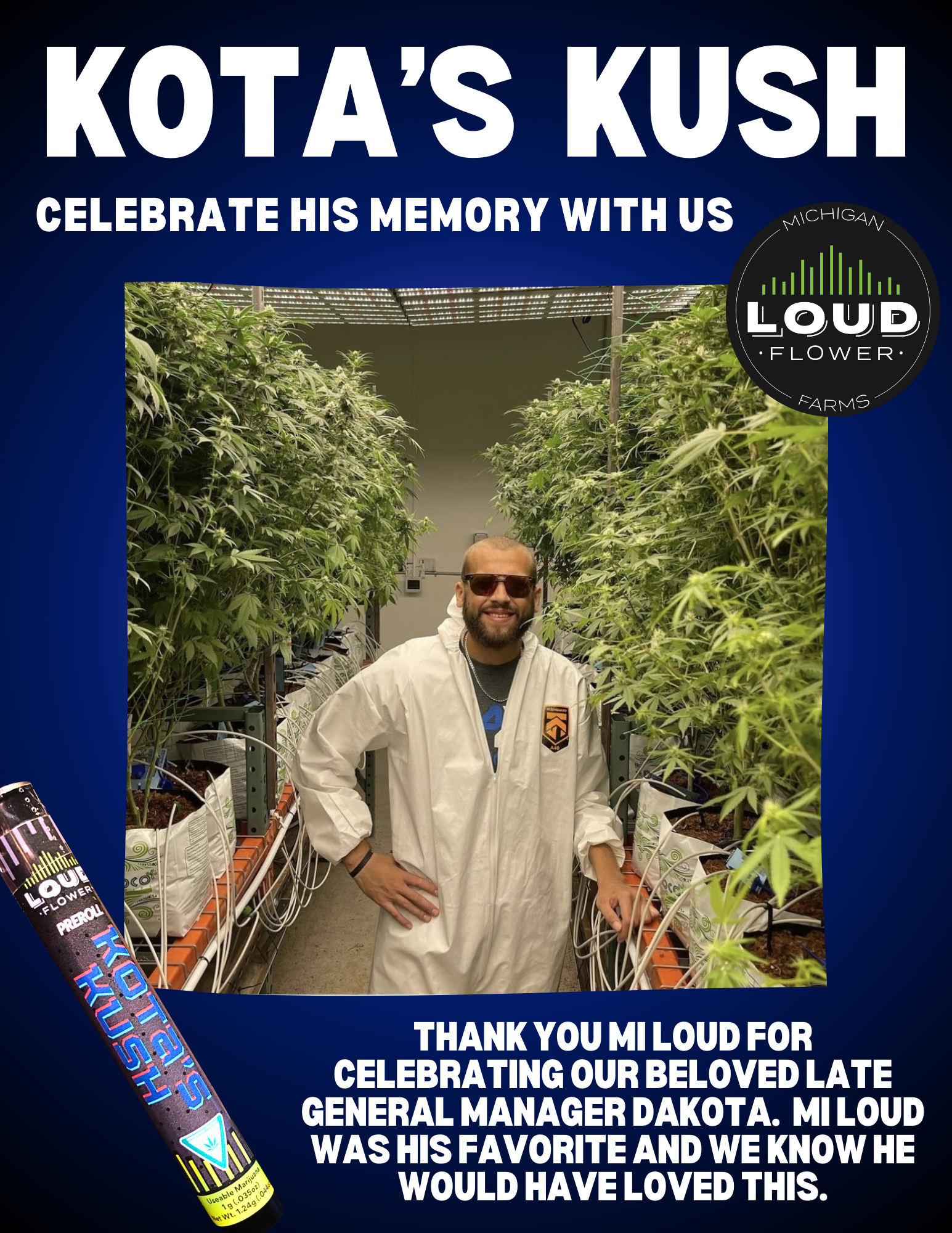 Photograph of product: KOTA KUSH 1G PRE ROLL