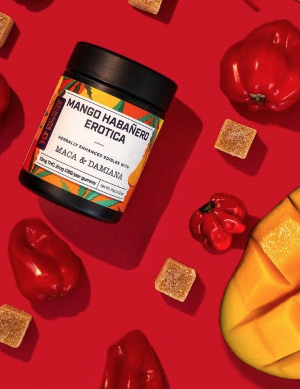 Photograph of product: Supernaturals | Mango Habaero Erotica | Gummies | 10pk | 100mg