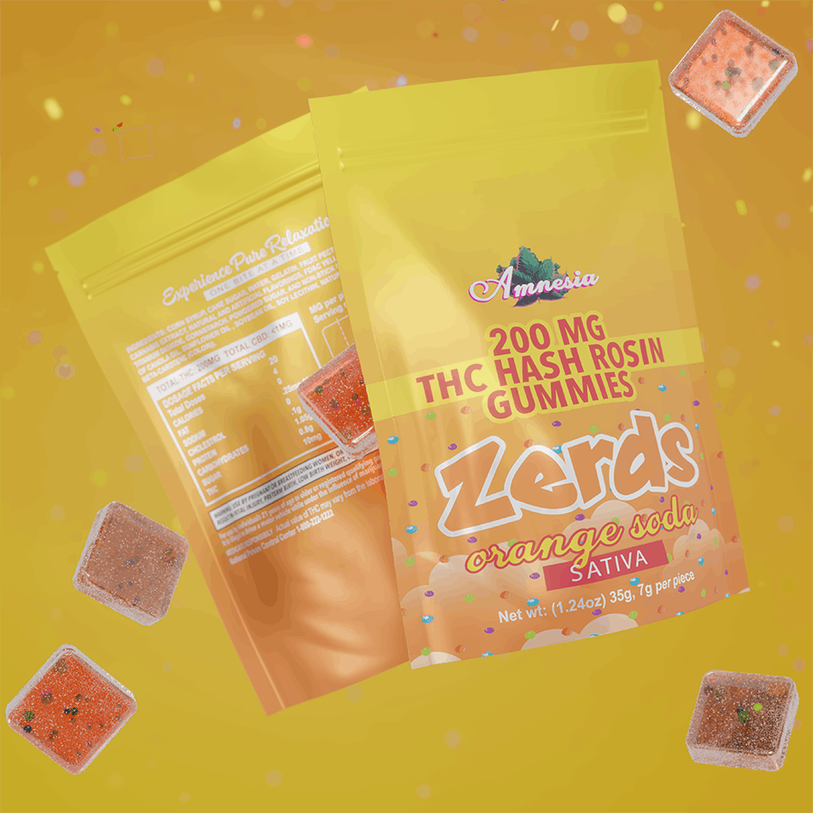Photograph of product: Amnesia - Orange Soda au chocolat Rosin 5pk Gummies 200mg