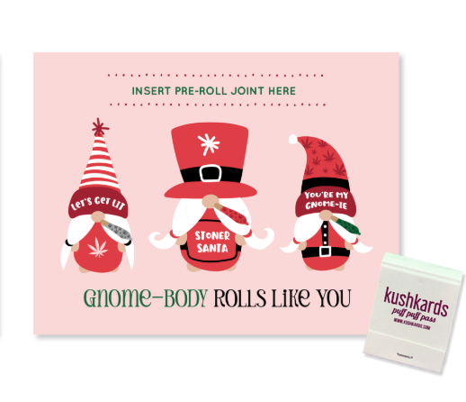 Photograph of product: KushKards | You're My Gnom-ie Holiday Greeting Card | Greeting Cards