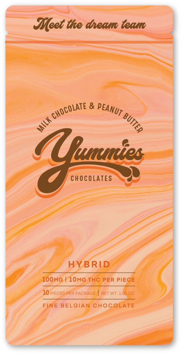 Photograph of product: Yummies Chocolate | Milk Chocolate Peanut Butter Bar | 100mg