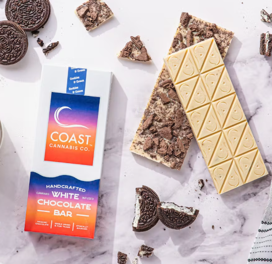 Photograph of product: Cookies and Cream White Chocolate Bar | 100mg