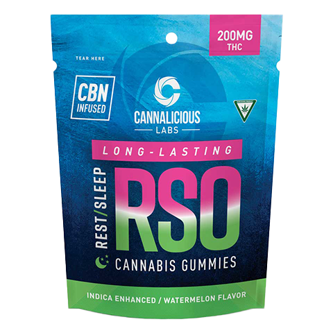 Photograph of Product: Watermelon Rest RSO Gummies - Indica (200mg THC, 10 Pack)