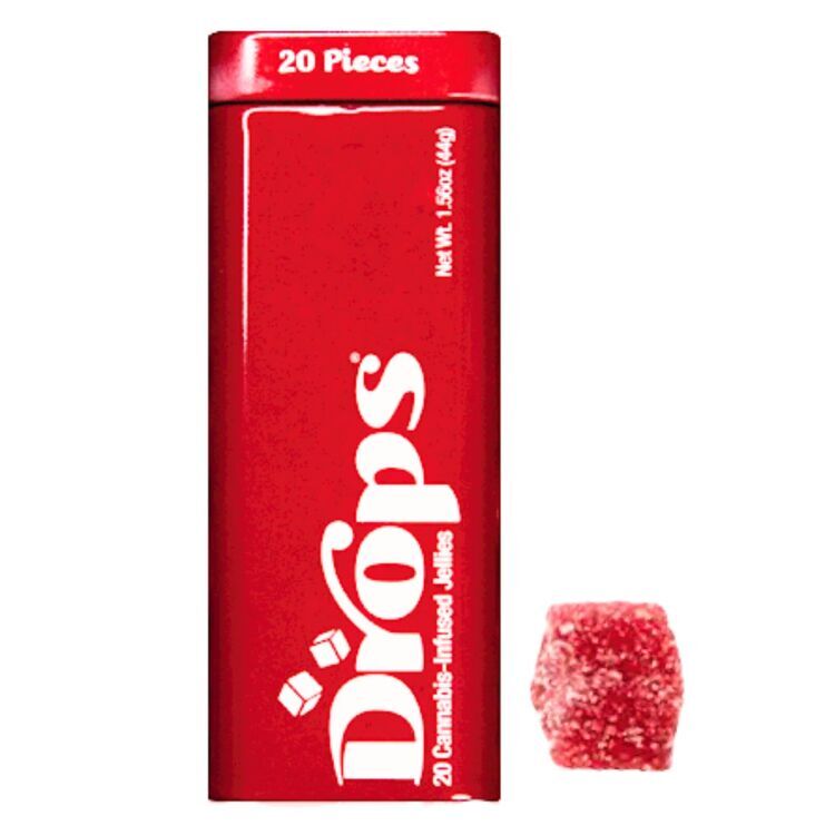 Photograph of Product: CBD 1:1 Cranberry 20pk Daydream 100mg Rosin Gummies (Drops)