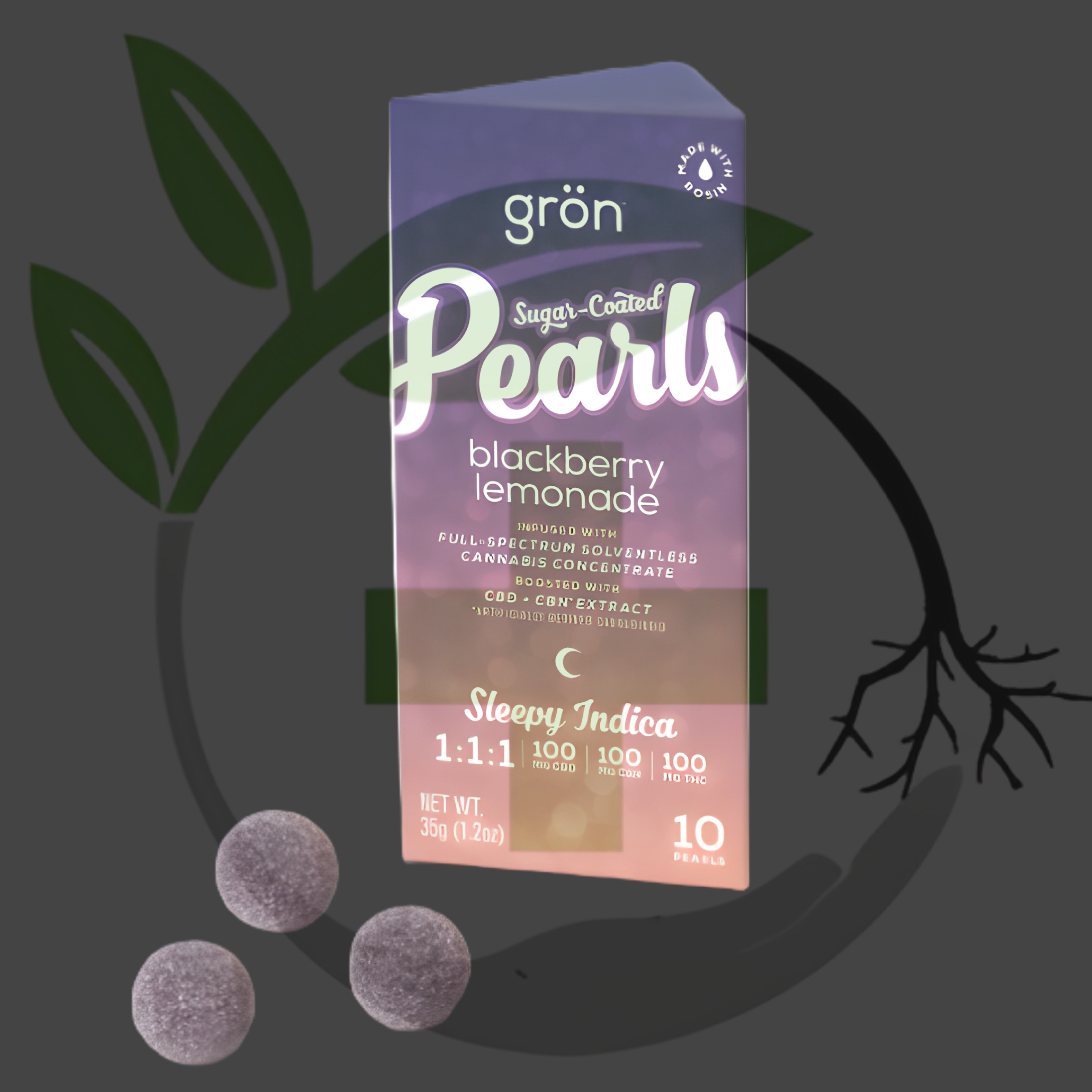 Photograph of product: Gummy - TF - Gron - 100mg 10pc - Blackberry Lemonade 1:1:1