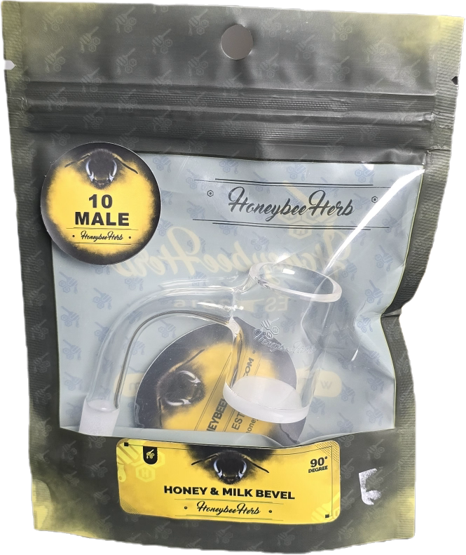 Photograph of product: Honeybee Herb | 10 mm male Original / Milk Bevel Quartz | 90 Banger