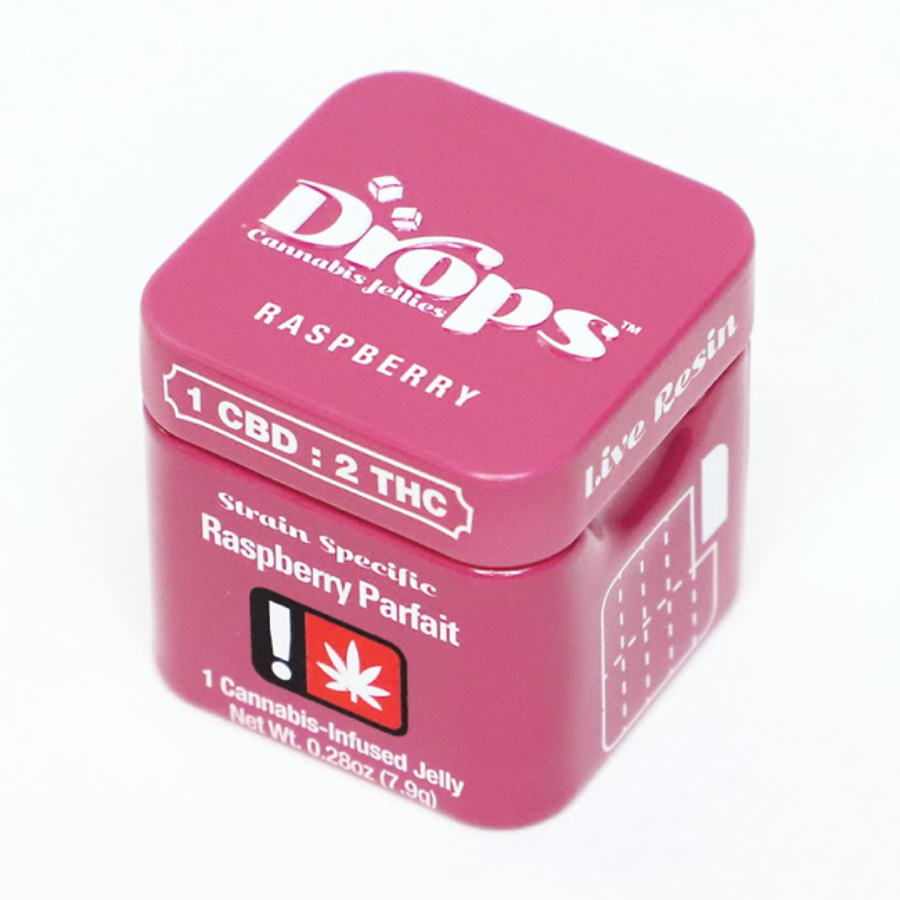 Photograph of product: !Gummy - Drops - CBD 1:2 Raspberry - 100mg
