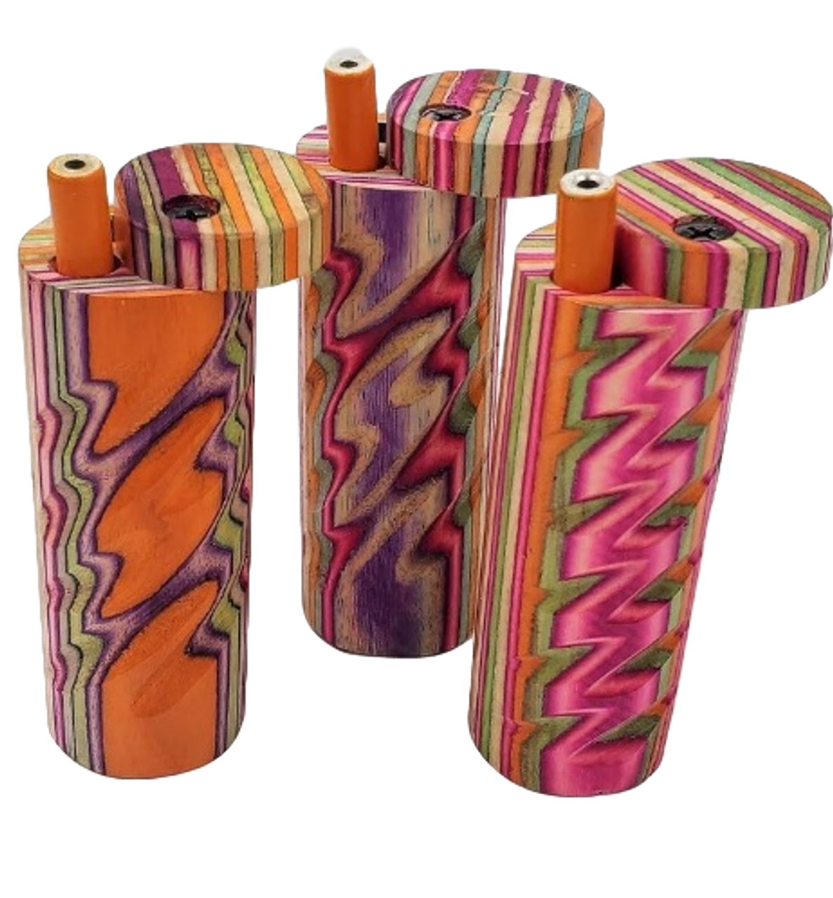 Photograph of product: 4" Round Wooden Dugout + 1 Hitter | Assorted Colors