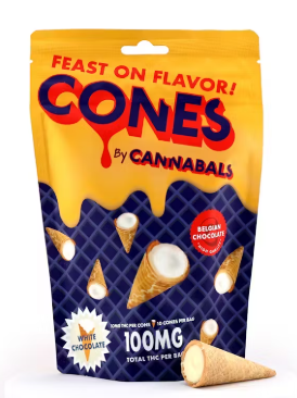 Photograph of Product: White Chocolate Cones (H) Cannabals | Infused Cones (100mg)