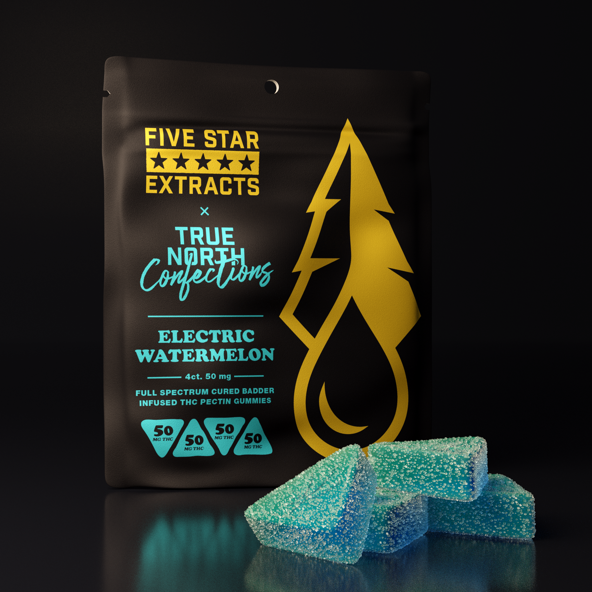 Photograph of product: Electric Watermelon 4x50mg Cured Badder Gummies