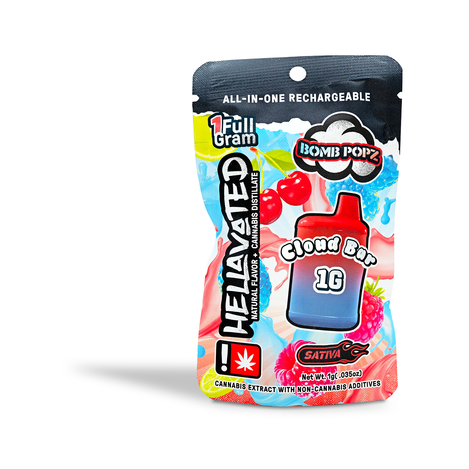 Photograph of product: Hellavated - Bomb Popz Cloud Bar Disposable POD