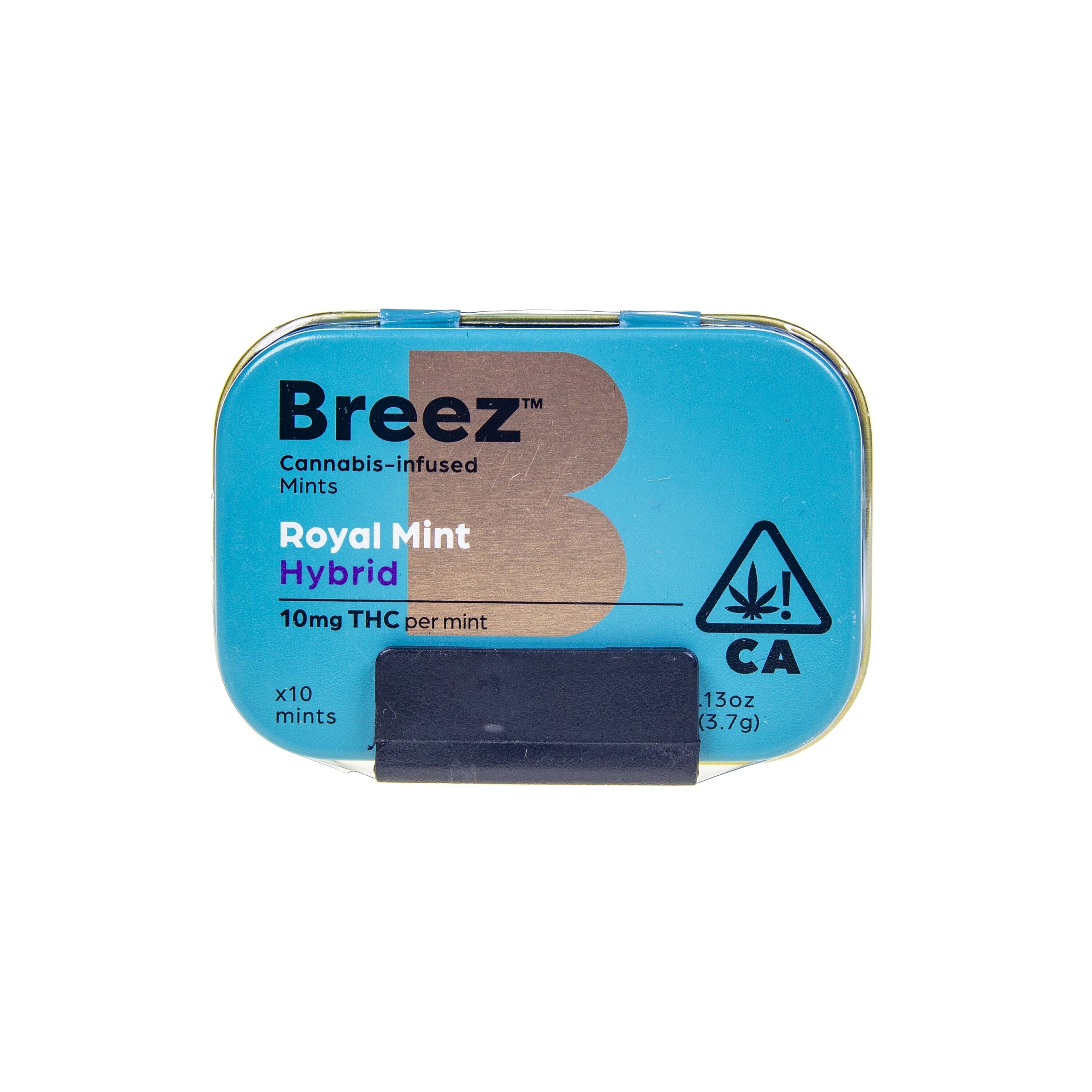 Photograph of product: Breez | Hybrid Royal Mints Tin (100mg TH-oui)