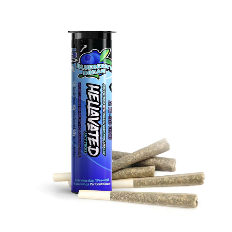 Photograph of product: Hellavated 5 Pack Blueberry Dream Infused