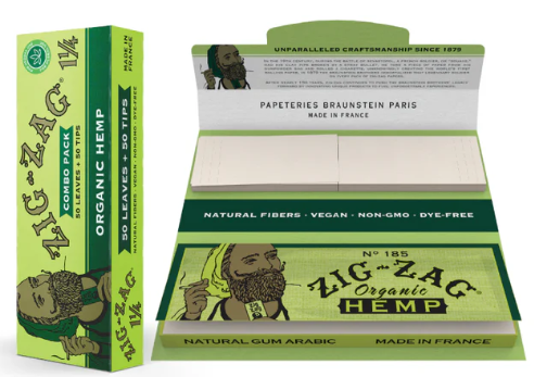 Photograph of product: Organic Hemp w/ Tips Combo Pack 1.25" Papers (50-Pack)