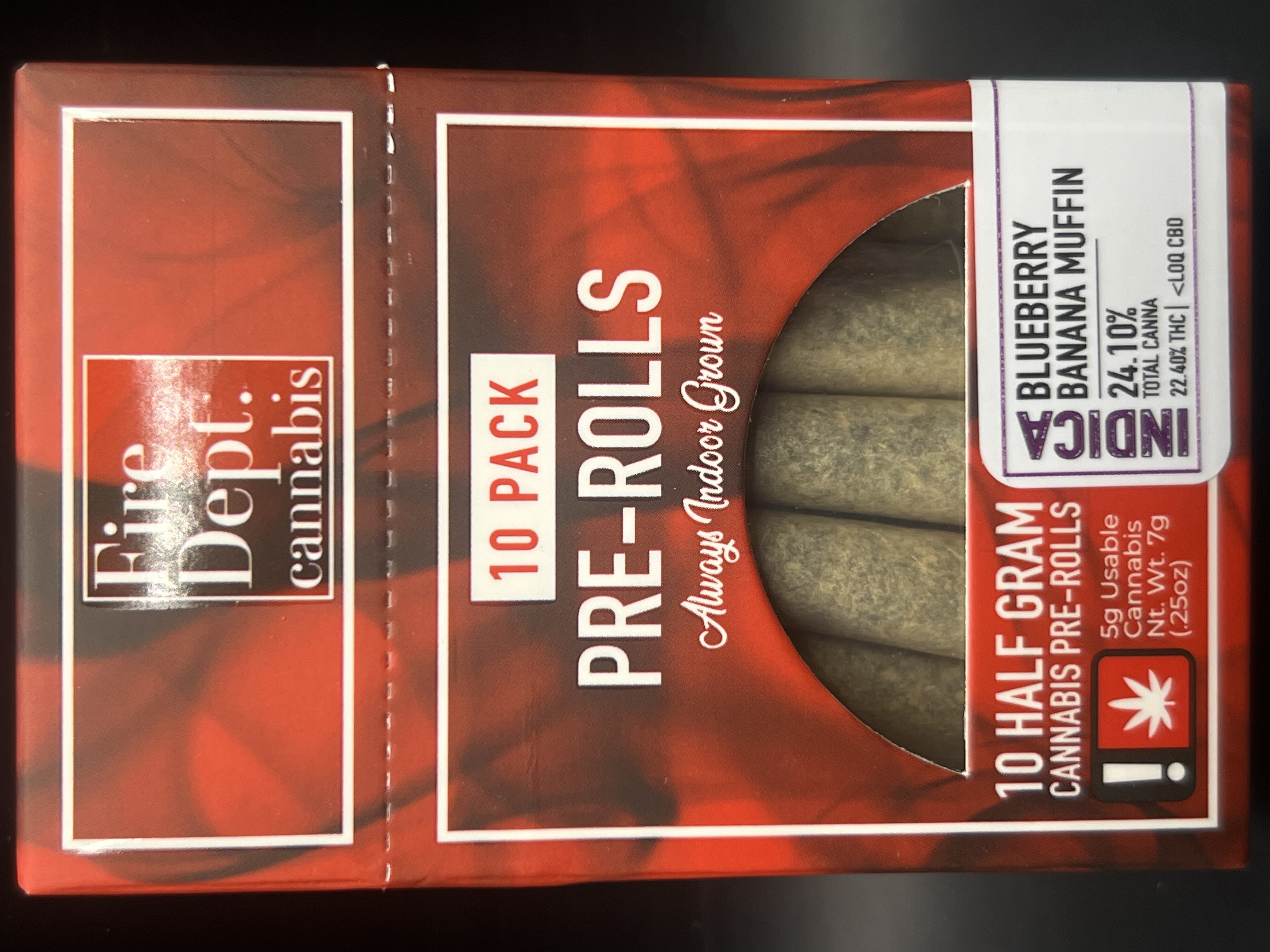 Photograph of product: Fire Dept. Blueberry Banana Muffin Pre-Roll 10pk