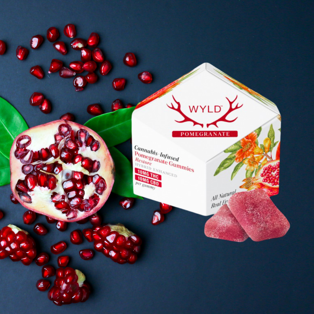 Photograph of product: WYLD | Gummies | Hybrid | Pomegranate | 100mg