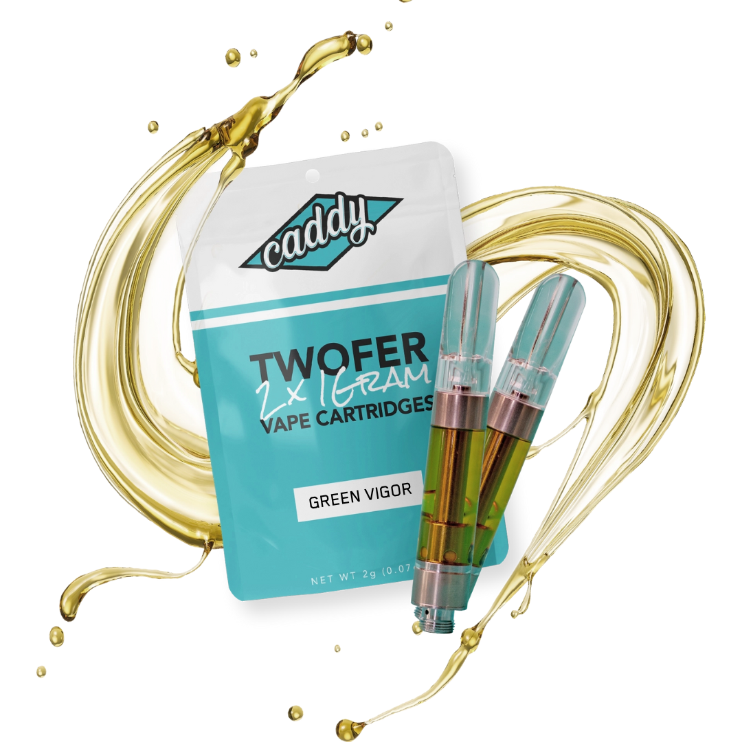 Photograph of product: Caddy - Green Vigor - Twofer Vapes - - Oui'd