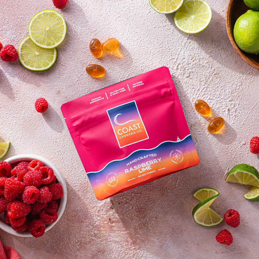 Photograph of product: Raspberry Lime 1:1:1 | 100mg 20 Pieces