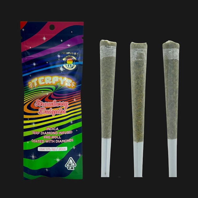 Photograph of Product: Strawberry Daiquiri Terpys Diamond Infused Preroll 3PK - 