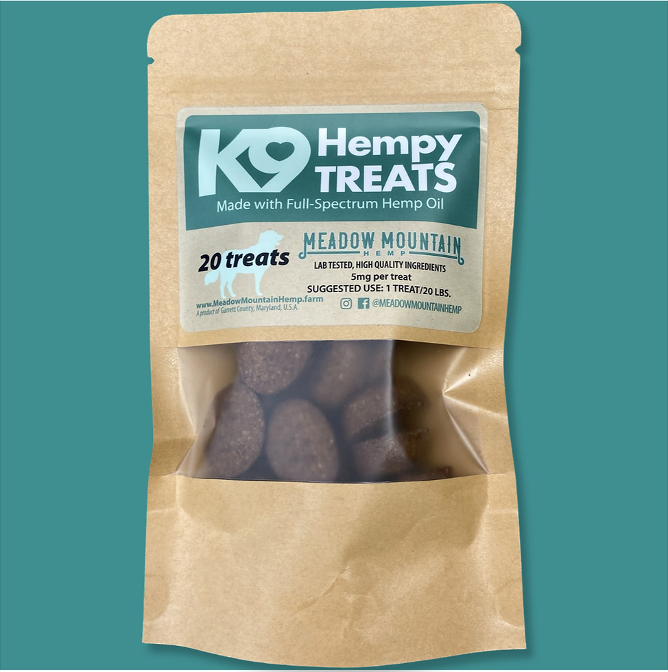 Photograph of product: Meadow Mountain K9 Hempy 20ct of 5mg Dog Treats