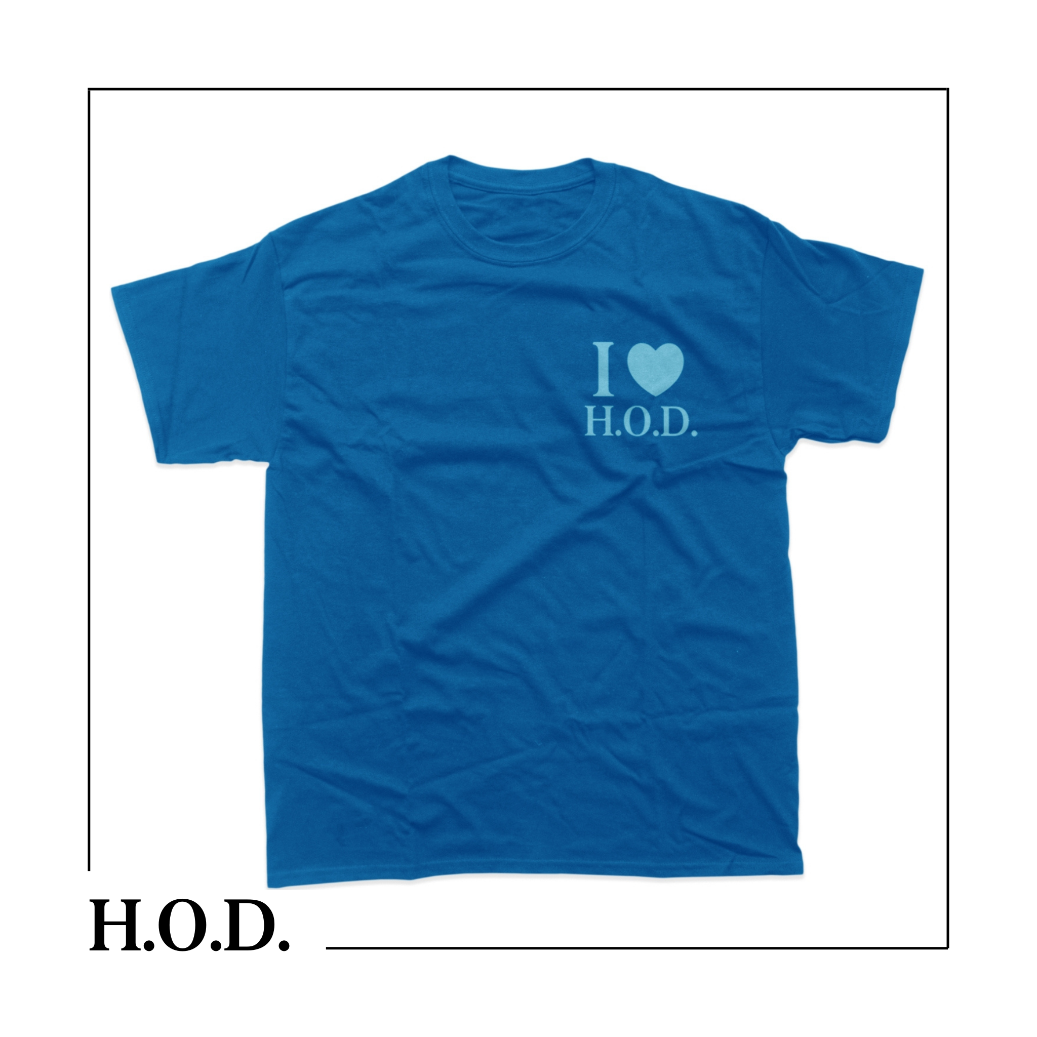 Photograph of product: I <3 H.O.D. Blue Short Sleeve Tee 2XL