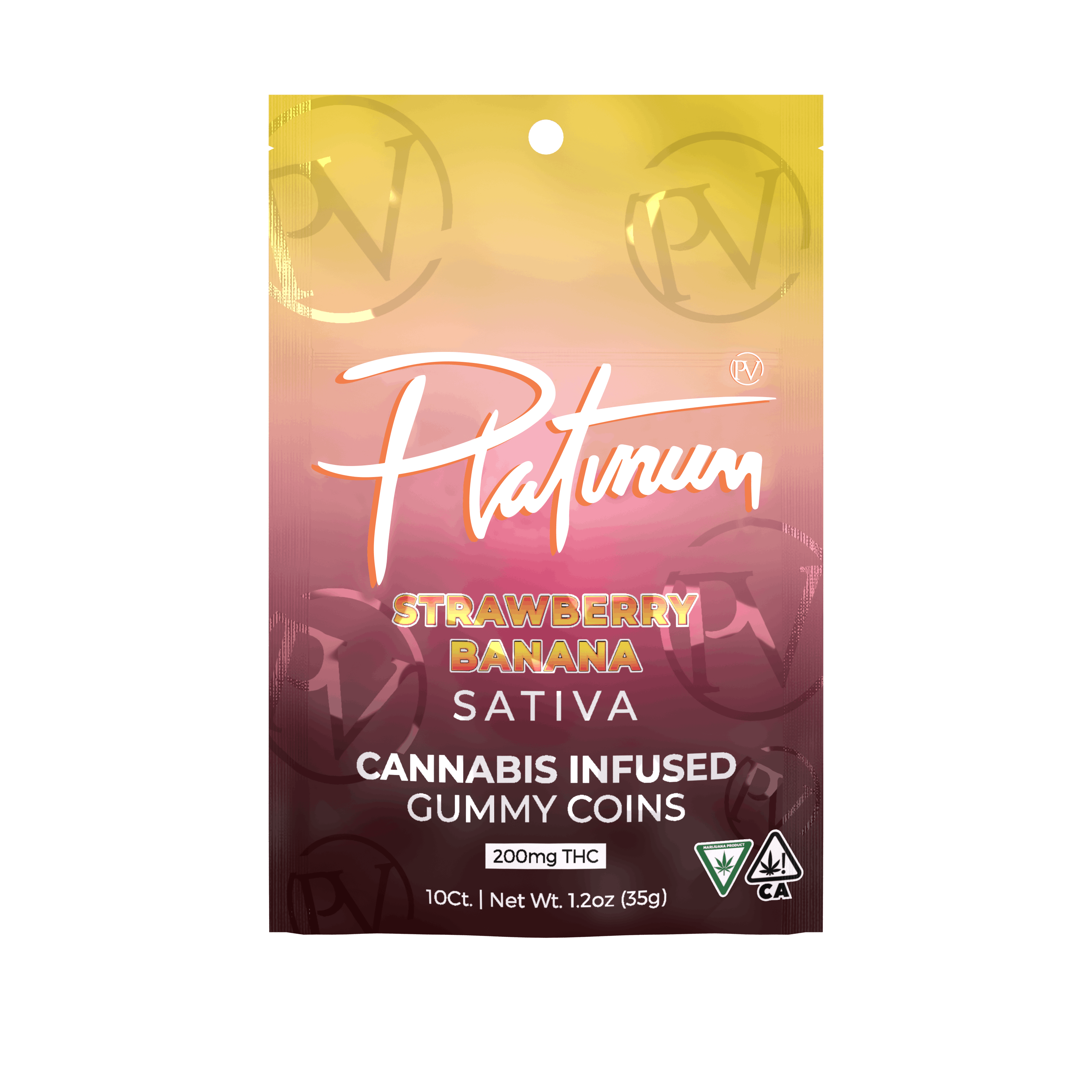 Photograph of product: PLATINUM VAPE | STRAWBERRY BANANA | GUMMIES | 200MG