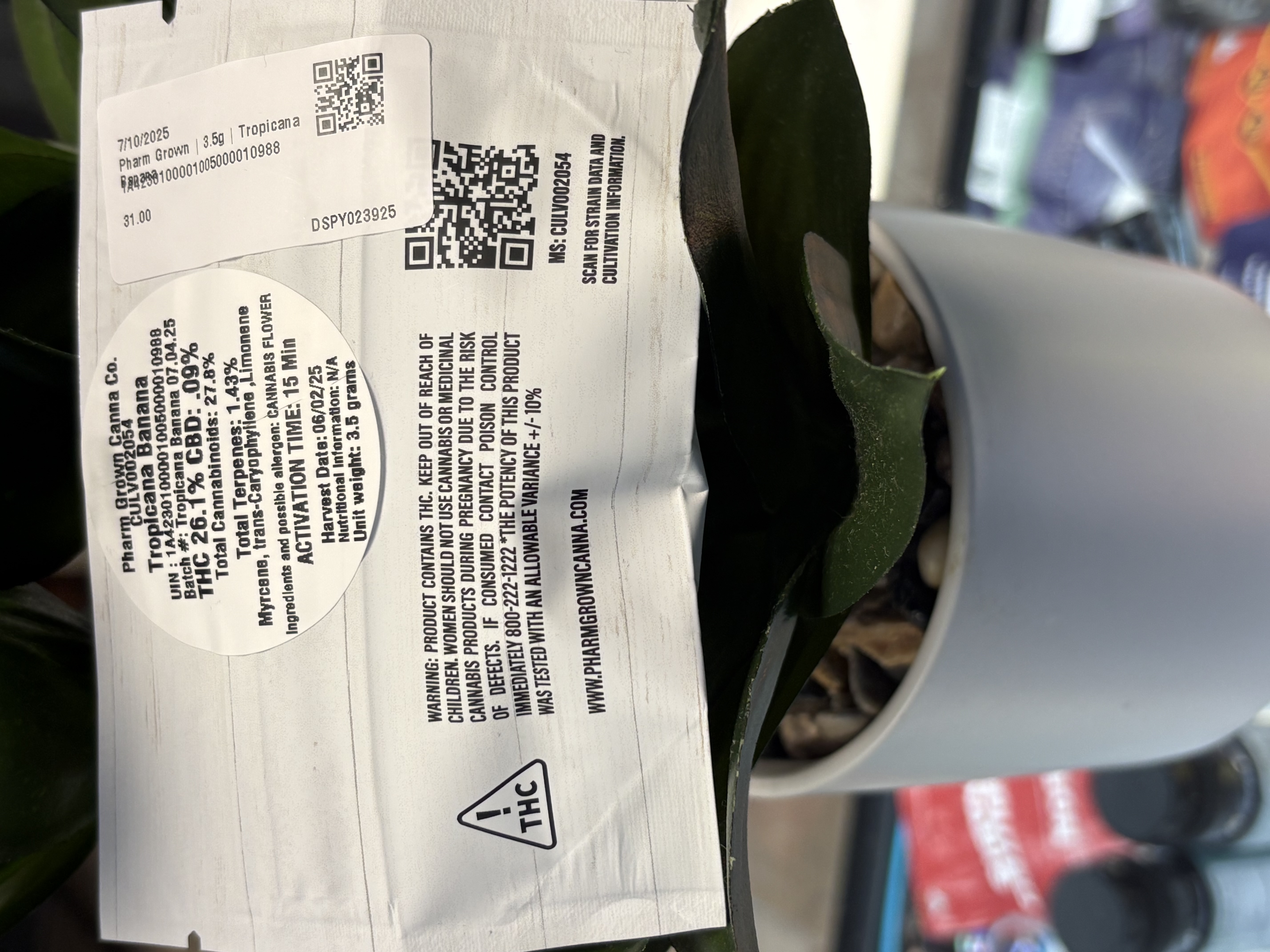 Photograph of product: Pharm Grown | 3.5g | Tropicana Banana