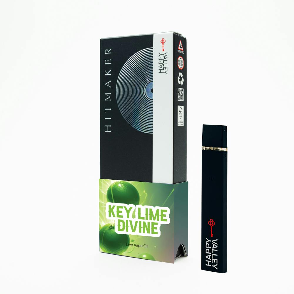 Photograph of product: Key Lime Divine Hitmaker Vape Disposable | 0.5g