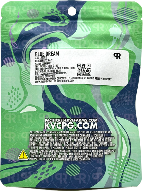 Photograph of product: Blue Dream 3.5g Bag - Pacific Reserve