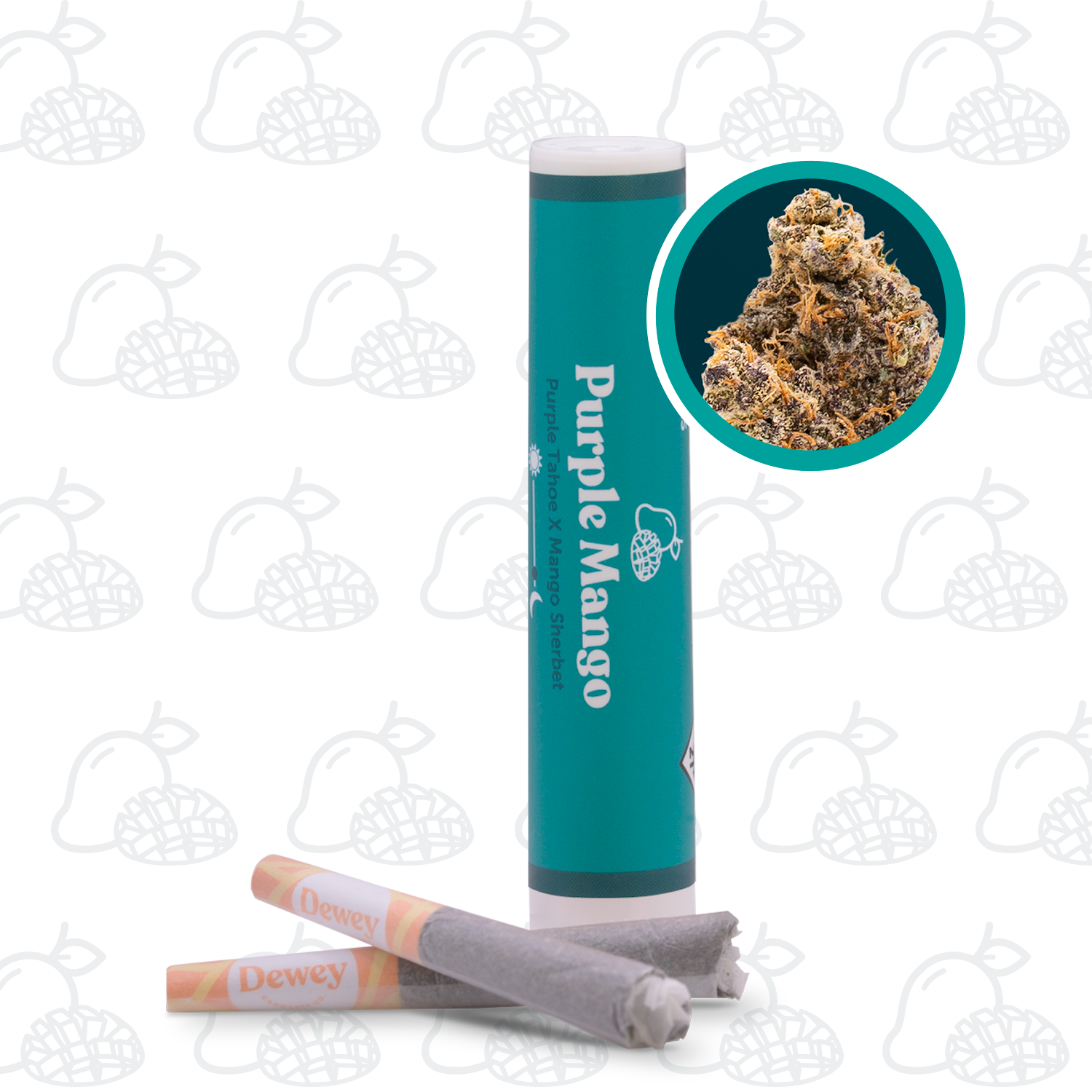 Photograph of product: Dewey Purple Mango Pre-Roll Oui'd 2 x .5g