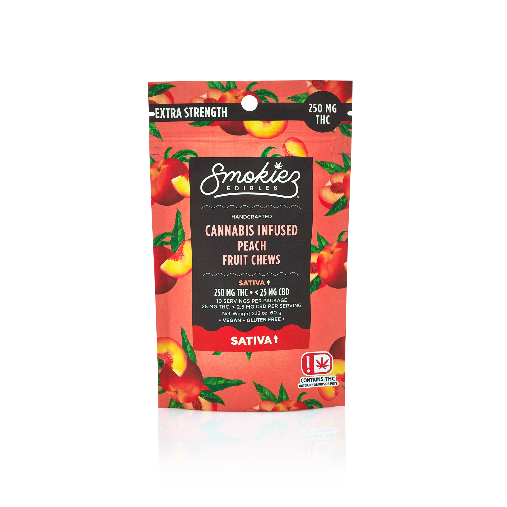 Photograph of product: Smokiez-250mg Gummy-Oui'd-Peach