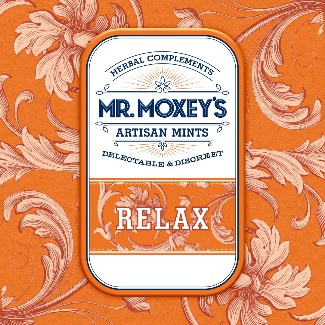 Photograph of product: Mr. Moxey's Artisan Mints | 20pk | Relax | Cinnamon | 2:1 CBD/TH-oui |