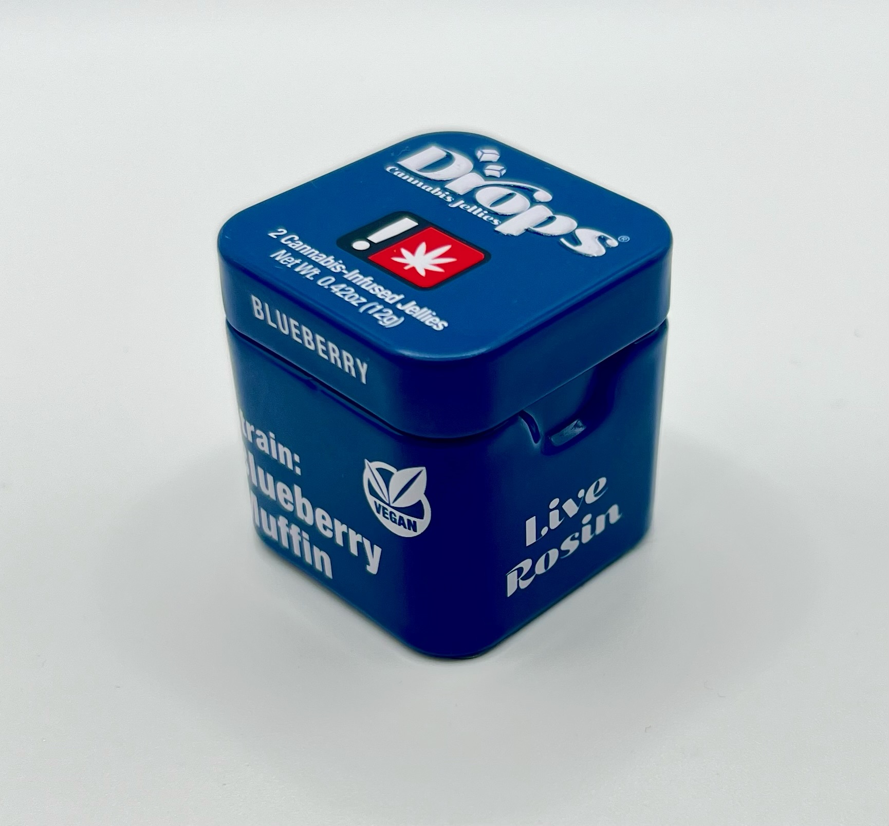 Photograph of product: Drops | Blueberry 4:1 | TH-oui:CBD | 100mg 2-Piece Gummy